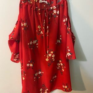 Red off the shoulder top